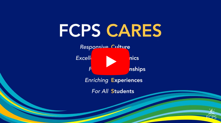 FCSP CARES graphic: Responsive Culture, Excellence in Academics, Positive Relationships, Enriching Experiences for All Students