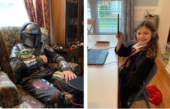 students in costumes