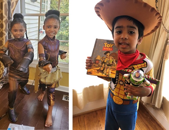 students in costumes