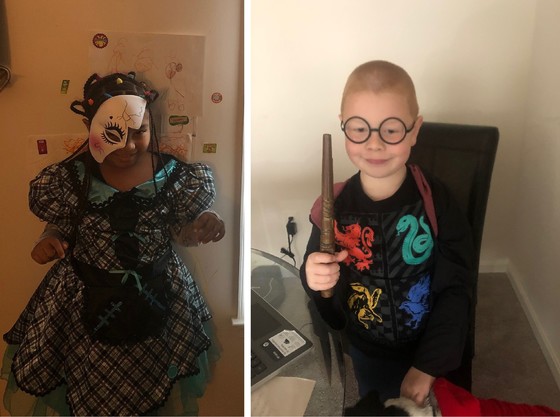 students in costumes