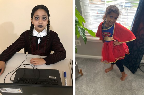 students in costumes