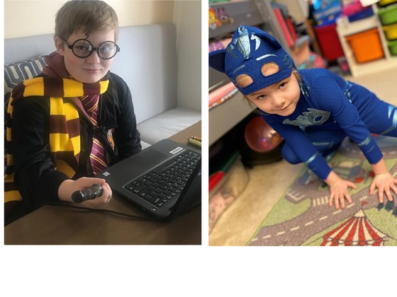 students in costumes