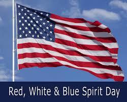 Image of red, white and blue spirit day
