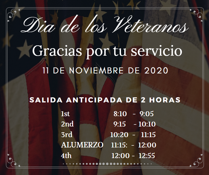 Salida anticipada de 2 horas