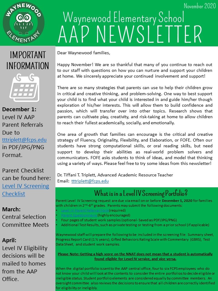 November AAP Newsletter