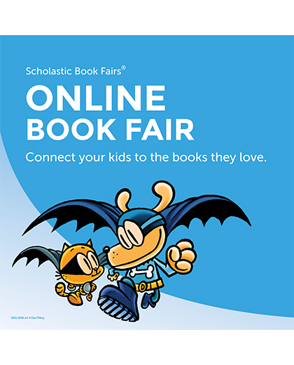 Clermont Scholastic Bookfair image with cartoon bats 