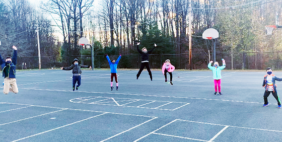 In-person second graders at recess