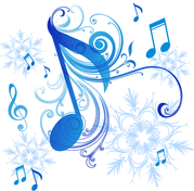 musical note and snowflake clipart
