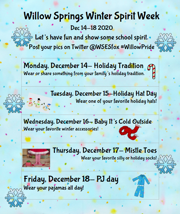 Spirit Week Schedule