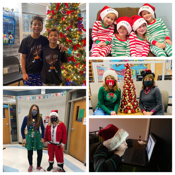 collage of students in festive wear