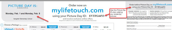 Lifetouch order form - partial