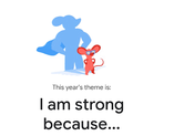 A mouse with a much bigger shadow and the words: I am Strong Because 