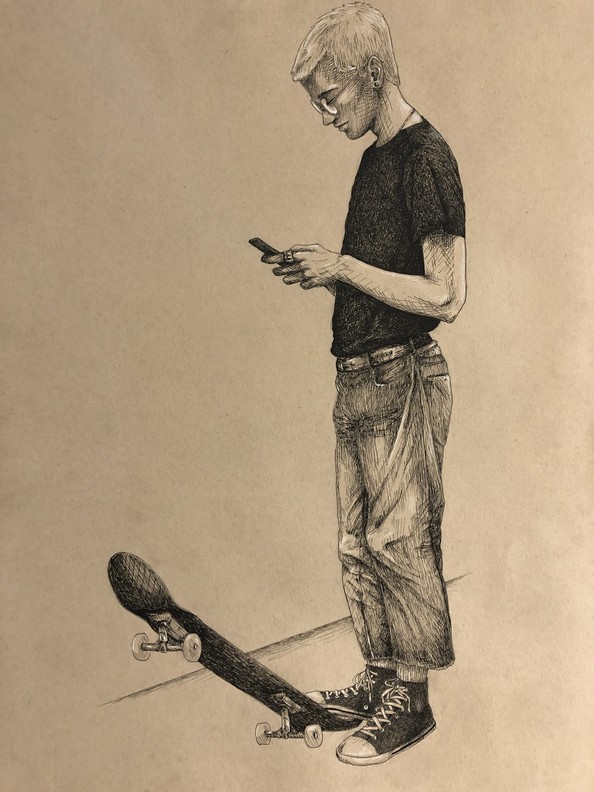 Boy with skateboard