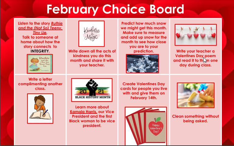 February choice board