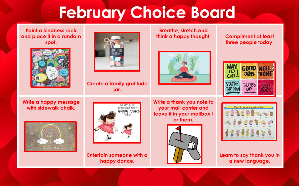 February choice board week 2