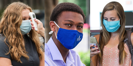 Students in masks.