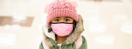 Girl in pink hat.