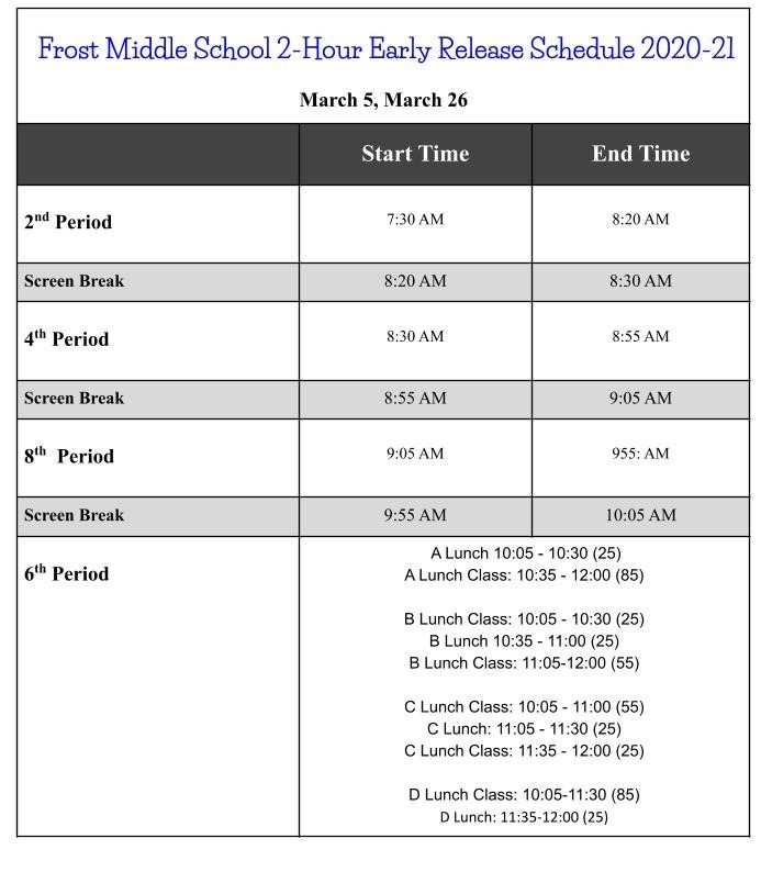 2 Hour Early Release