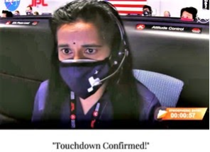 Swati Mohan at NASA announcing Rover touchdown