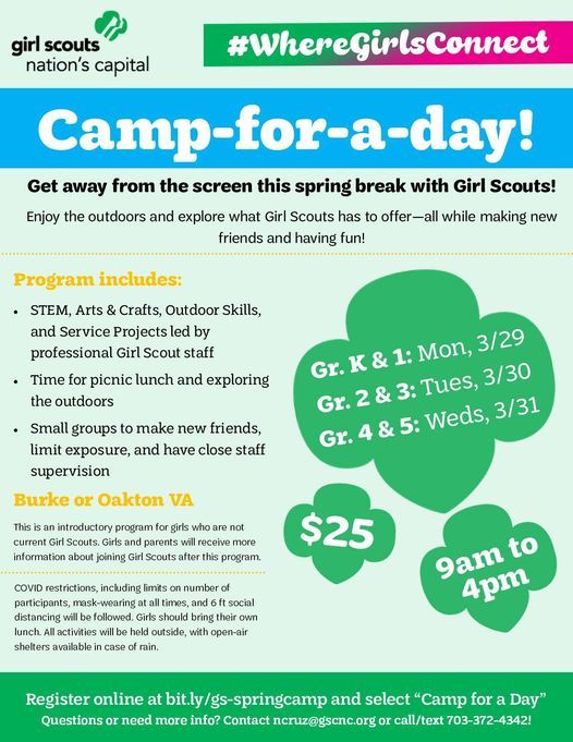 Girl Scout camp flyer
