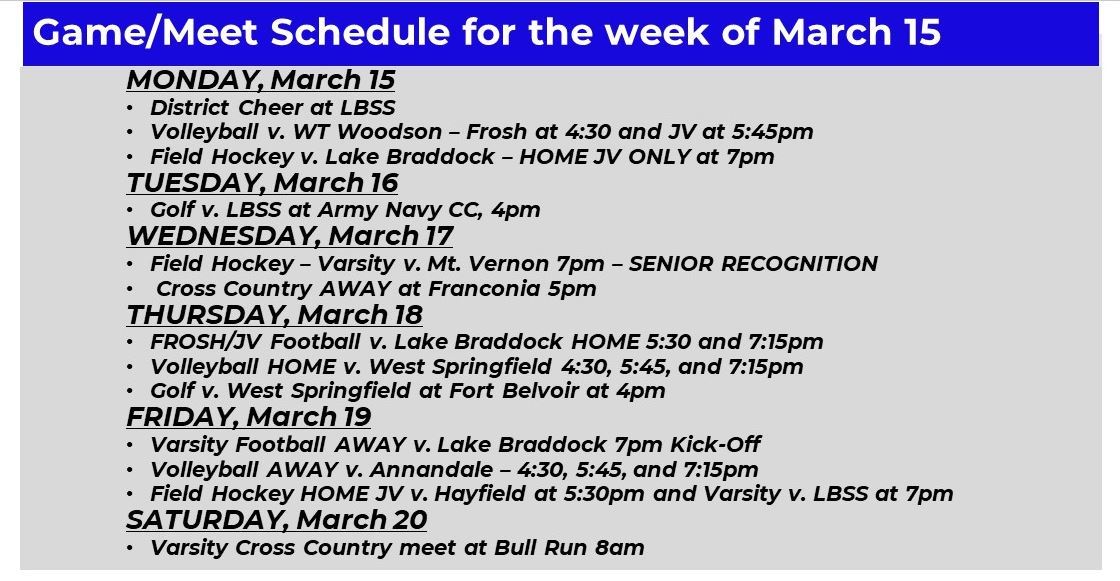 week of march 15