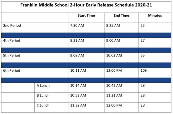 early release bell schedule