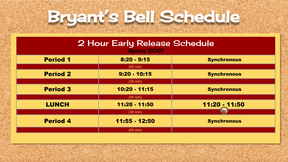 2 Hour Early Release Schedule