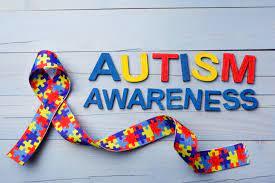  Colorful letters spelling Autism Awareness Month 
