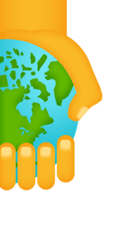 Earth in hand graphic