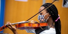 Student playing the violin
