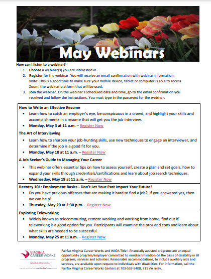 May webinars