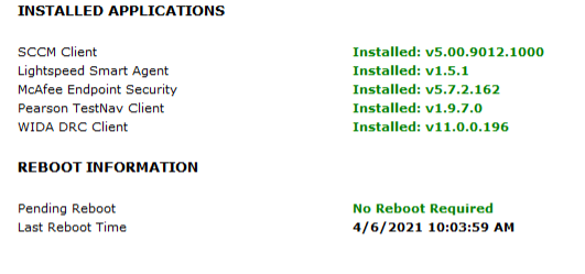 Computer health check image