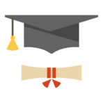 Graduation cap and diploma clip art