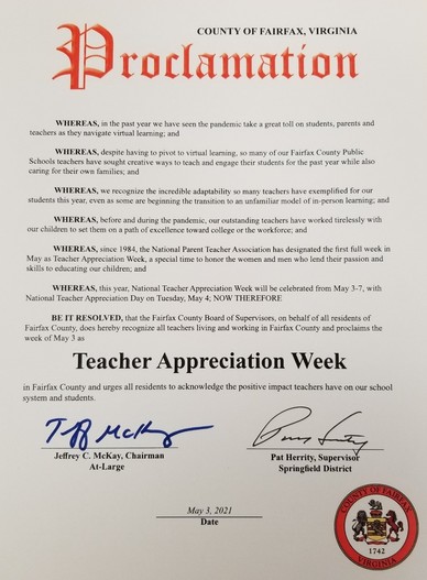 Teacher Appreciation Pat Herrity