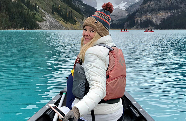 photo of teacher Meagan Bahamonde canoeing