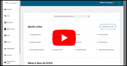 Screenshot of the Employee Hub Tour video