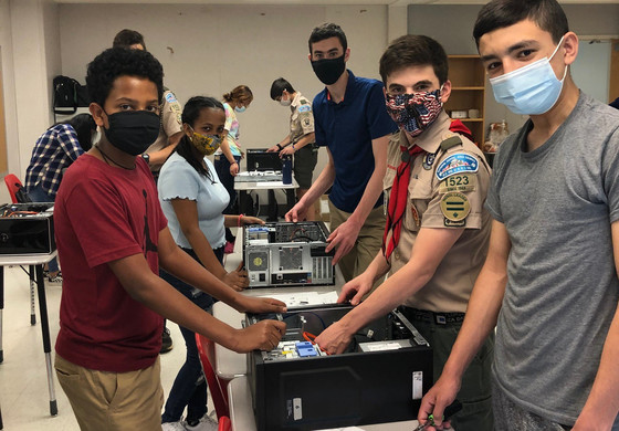 Boy Scouts Build Computers with AHS Students