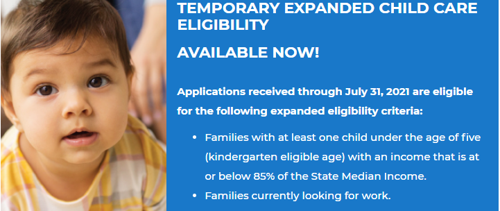 Temporary Expanded Child Care Availability Flyer