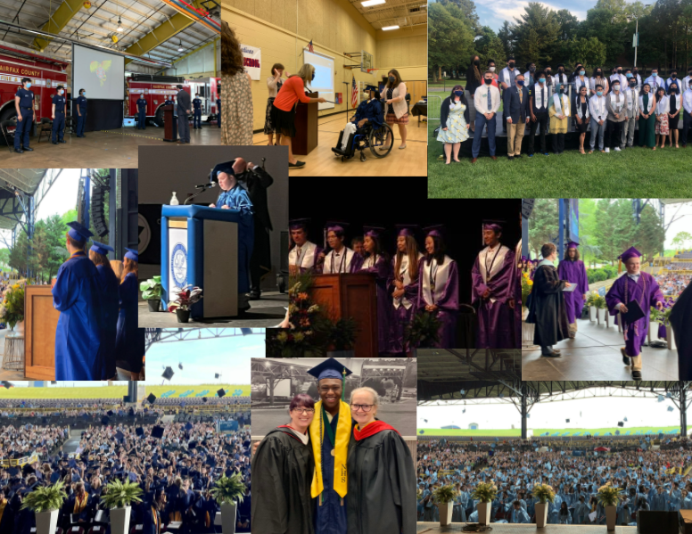 Picture collage of 2021 graduations