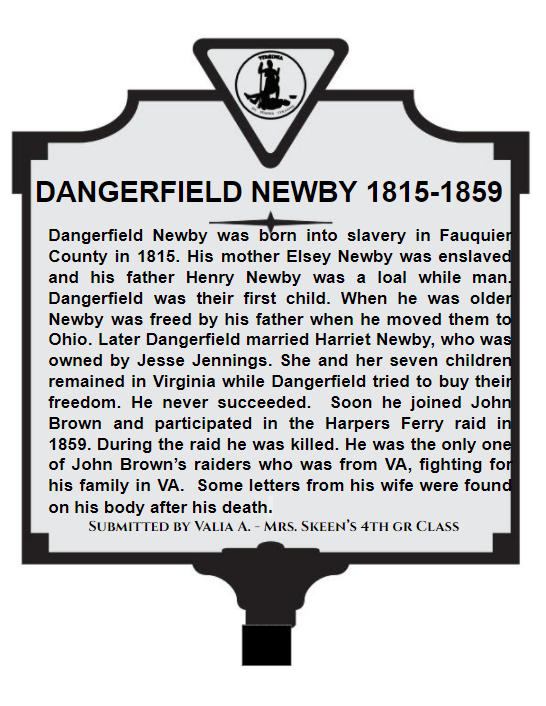 Dangerfield Newby Historical Marker