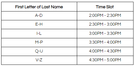 orientation time slots
