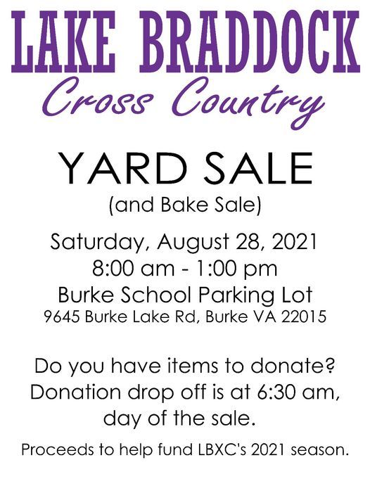 Cross Country Team Annual Yard Sale