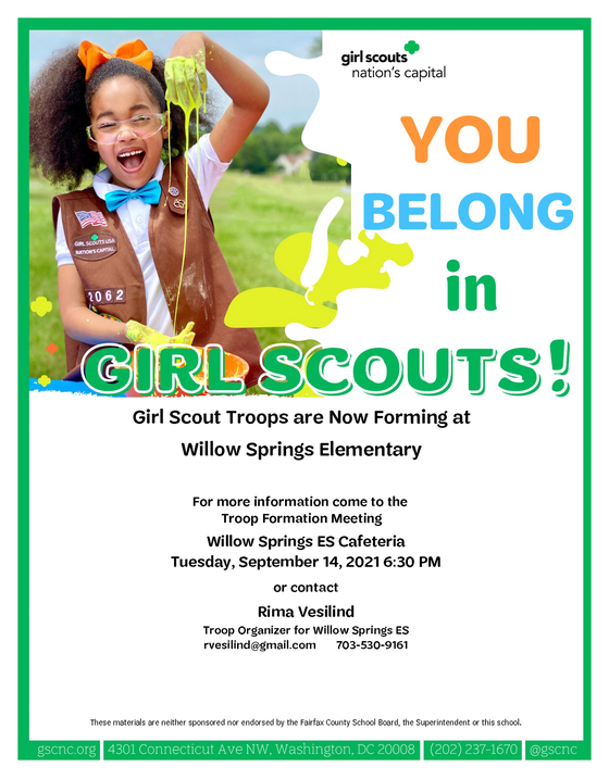 Girl Scout Flyer Willow Springs