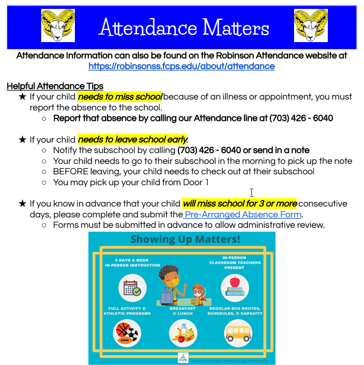 Attendance Matters Week 3