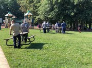 Image of picnic table moving