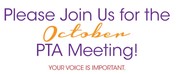 Join the PTA meeting for October