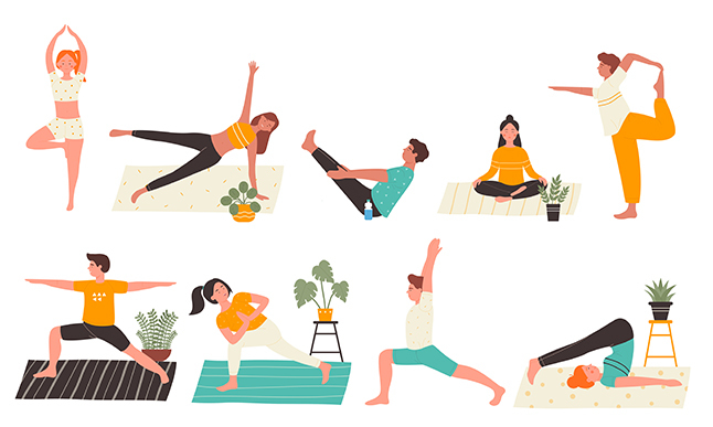 graphic of people doing different fitness activities