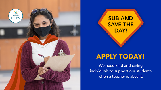 graphic of a substitute teacher wearing a cape