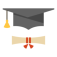 graduation cap and diploma graphic