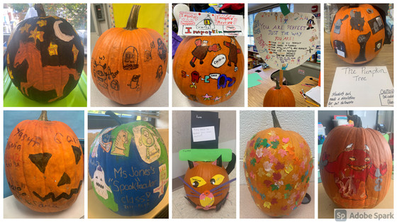 Classroom decorated pumpkins